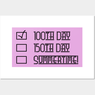 100 Days, 150 Days, Summertime!  checklist. Posters and Art